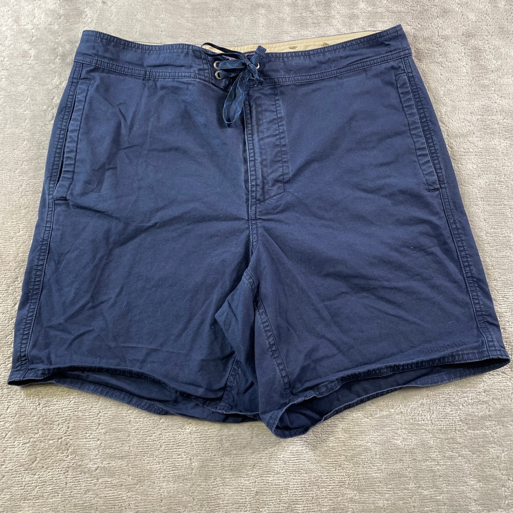 Patagonia All Wear Hybrid Shorts Mens 35 Blue Organic Stretch